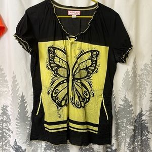 Koi by Kathy Peterson butterfly top with pockets. Size Medium womens